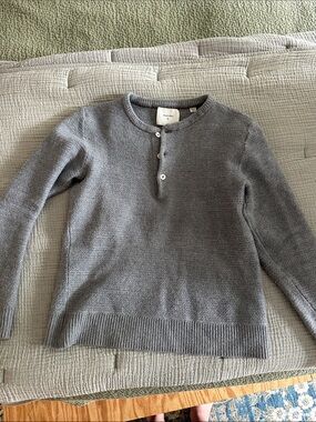 Billy Reid Shrunken Fisherman’s Crewneck Henley Sweater
